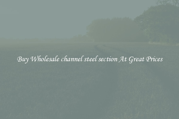 Buy Wholesale channel steel section At Great Prices
