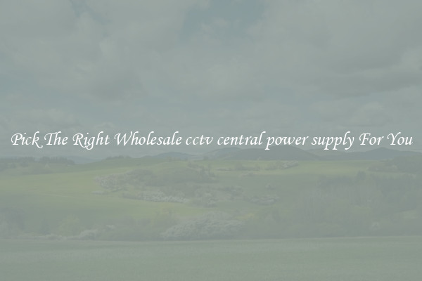 Pick The Right Wholesale cctv central power supply For You