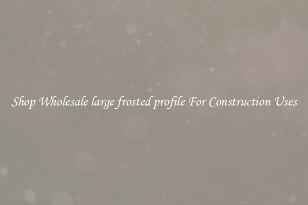 Shop Wholesale large frosted profile For Construction Uses