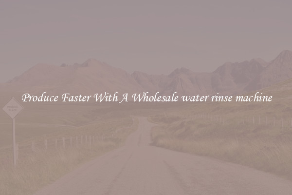 Produce Faster With A Wholesale water rinse machine