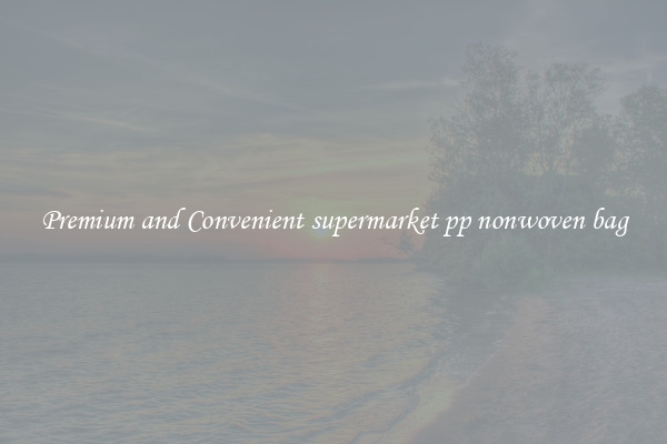 Premium and Convenient supermarket pp nonwoven bag