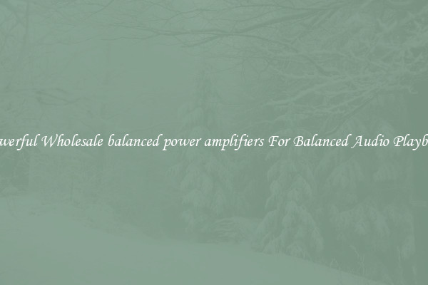 Powerful Wholesale balanced power amplifiers For Balanced Audio Playback