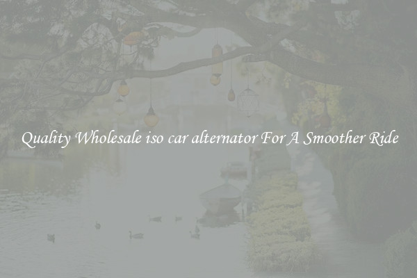 Quality Wholesale iso car alternator For A Smoother Ride