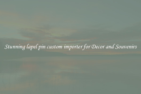 Stunning lapel pin custom importer for Decor and Souvenirs