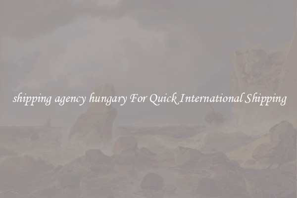 shipping agency hungary For Quick International Shipping