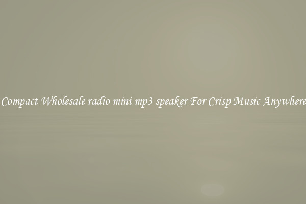 Compact Wholesale radio mini mp3 speaker For Crisp Music Anywhere