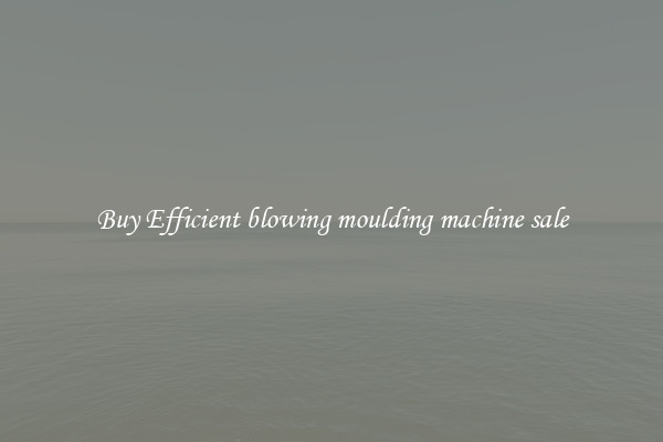 Buy Efficient blowing moulding machine sale