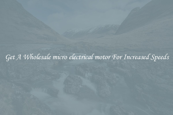 Get A Wholesale micro electrical motor For Increased Speeds